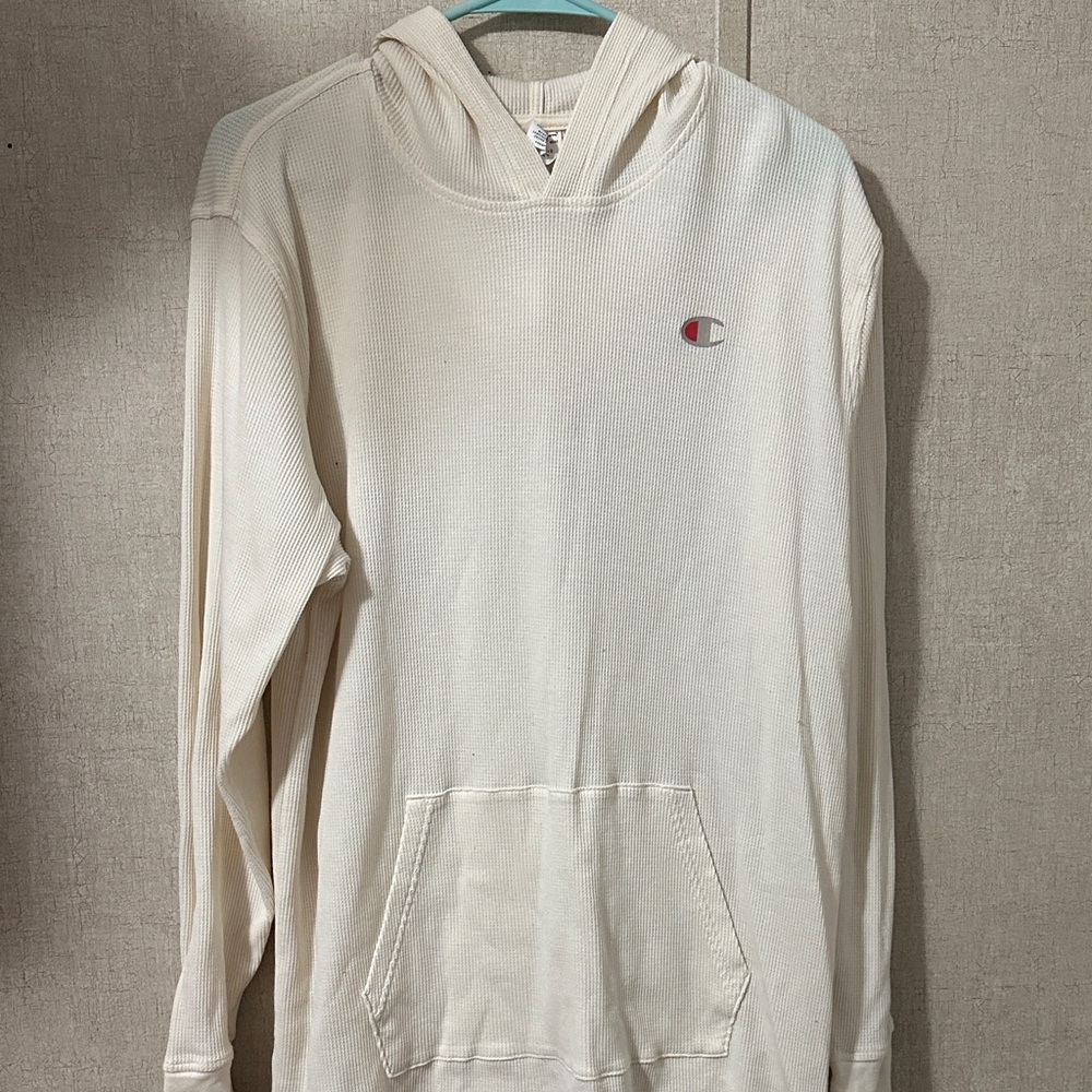 Champion Men's Cream Hoodie Sweater XL